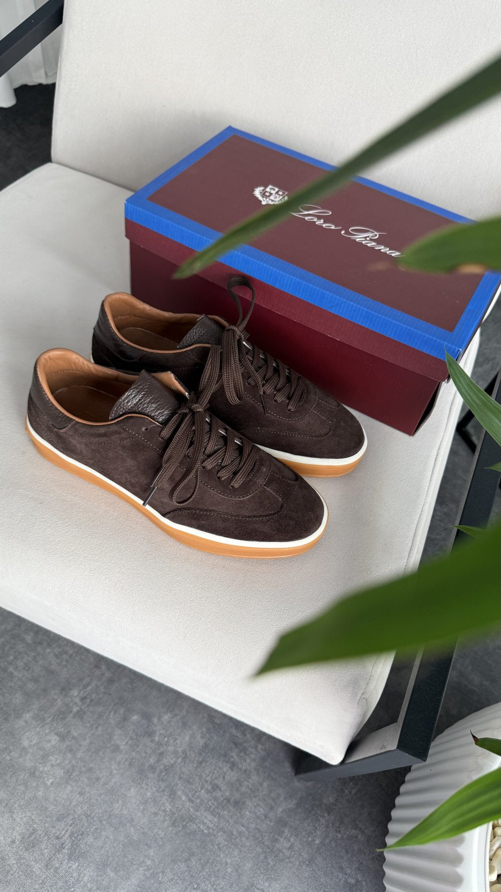 Loro piano Sneaker SÜET KAHVE bağcıklı