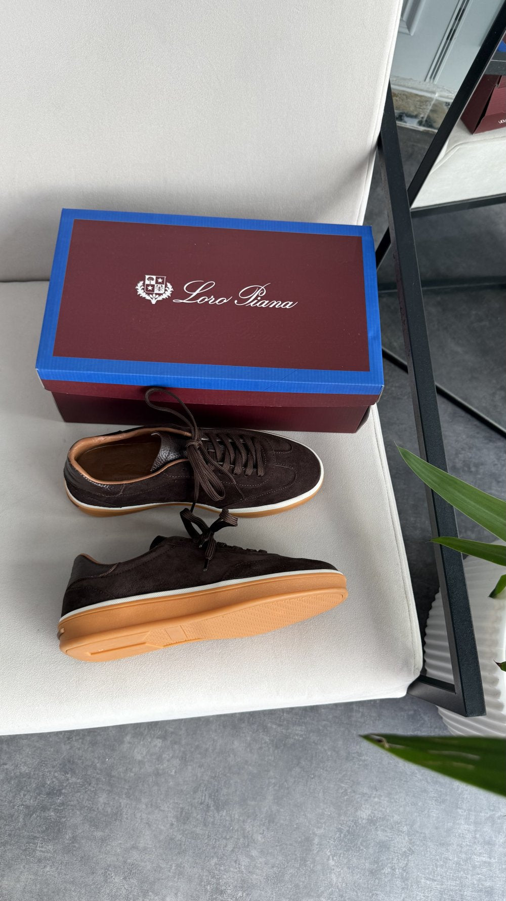 Loro piano Sneaker SÜET KAHVE bağcıklı