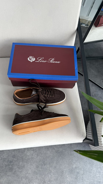 Loro piano Sneaker SÜET KAHVE bağcıklı