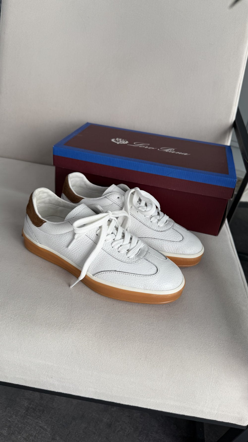 Loro piano Sneaker CİLT BEYAZ bağcıklı