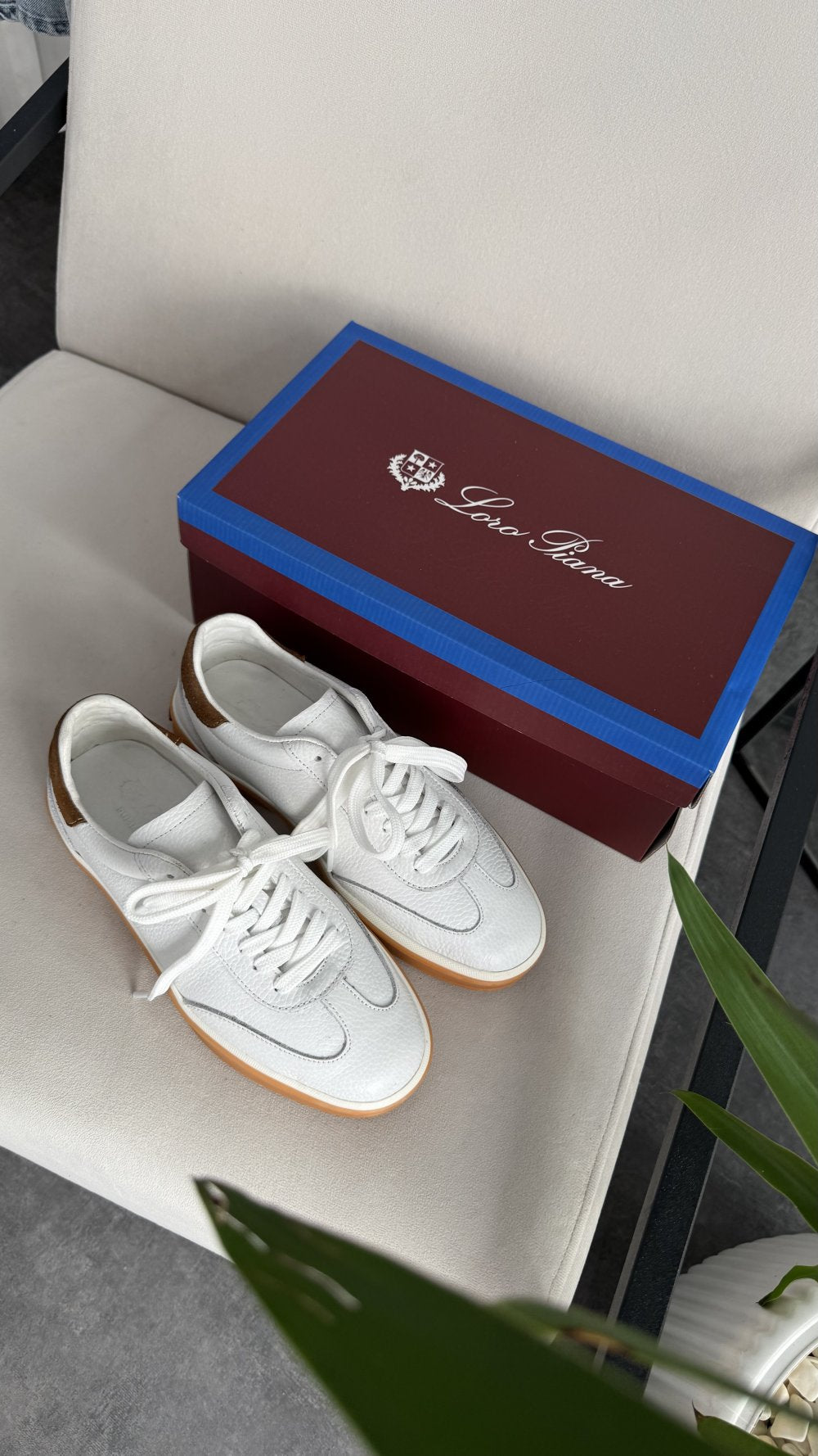 Loro piano Sneaker CİLT BEYAZ bağcıklı