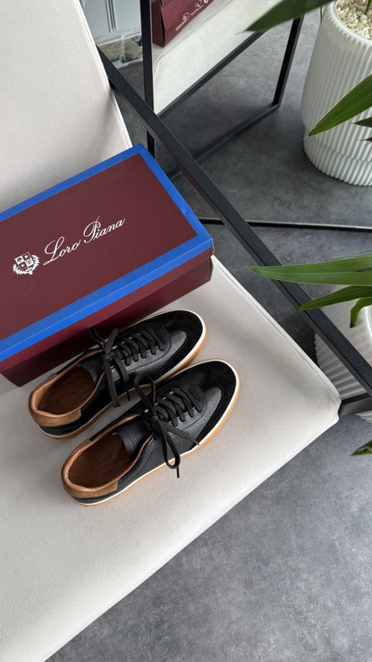 Loro piano Sneaker CİLTSÜET SİYAH bağcıklı