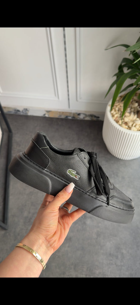 Lacoste Deri Siyah Siyah Çatlak - 1050